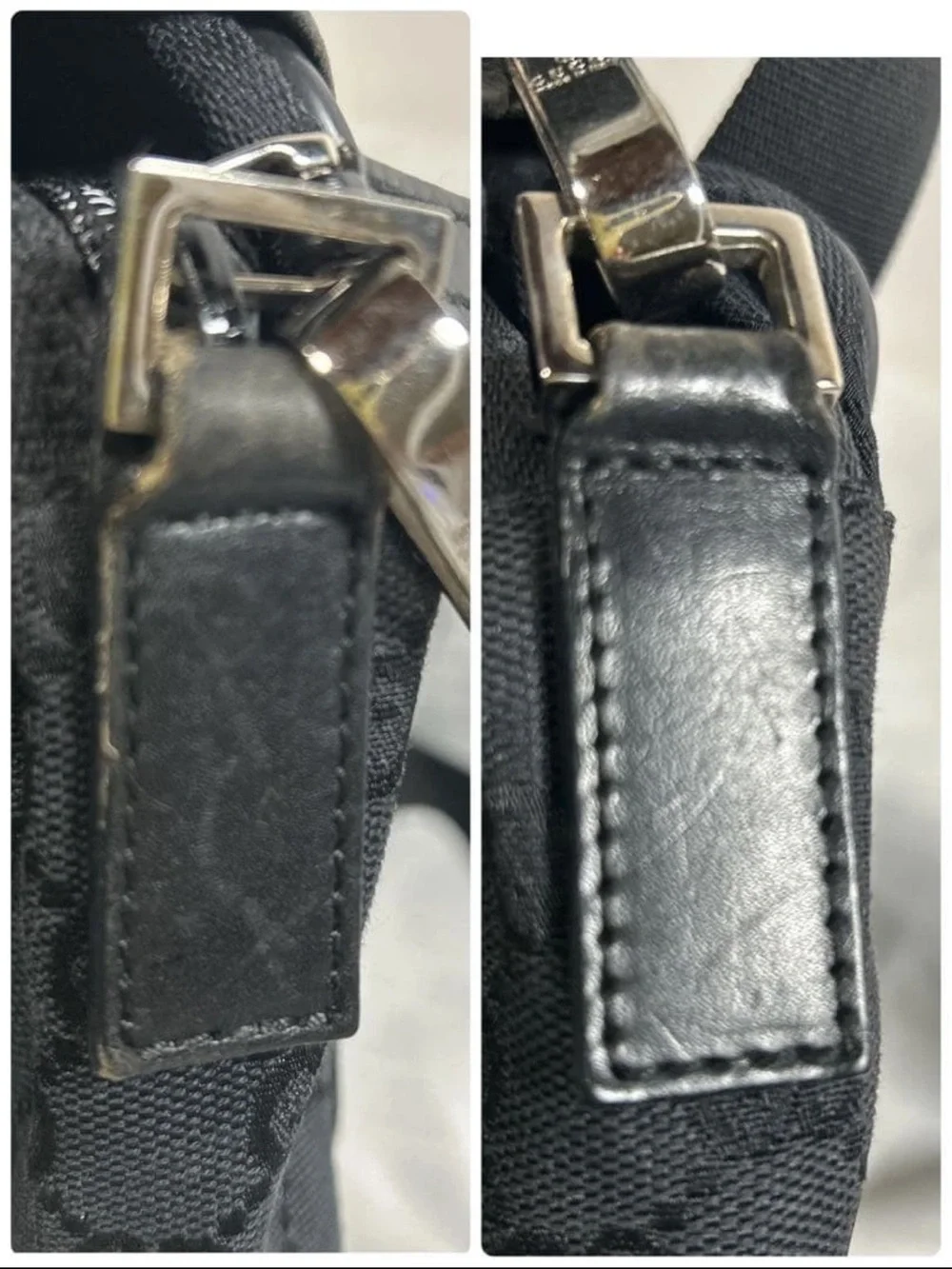 Gucci Black GG Canvas and Leather Crossbody Messenger